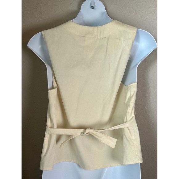 WOMENS BON JOUR VEST/BLOUSEI IN BUTTER YELLOW SIZE LARGE - Picture 2 of 7